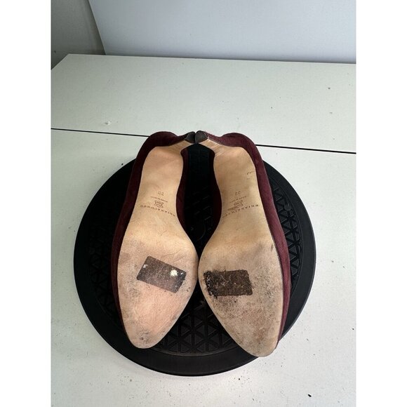 Brian Atwood POWER Burgundy Suede Platform Pumps Shoes Heels 38 / 7.5 US - Picture 8 of 10
